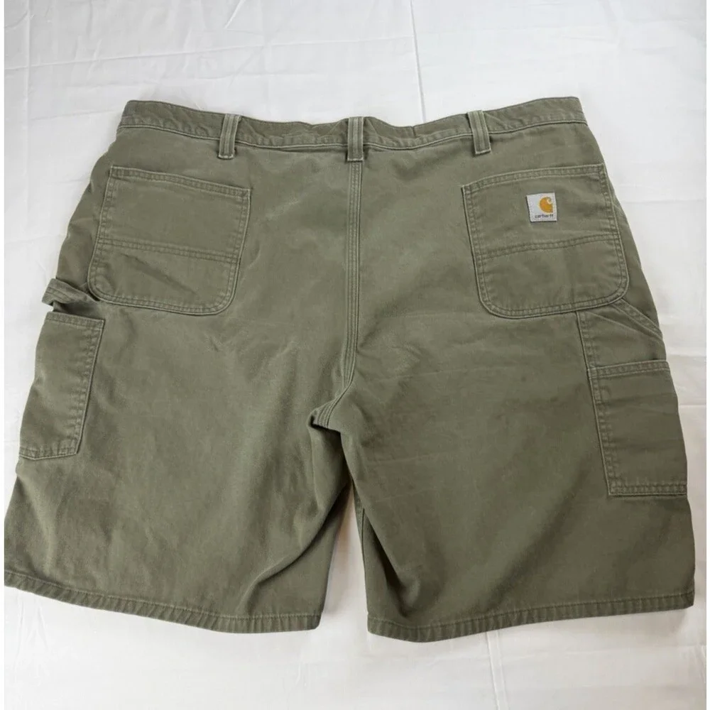 Carhartt Carpenter Shorts Mens 46 Olive Green Relaxed Fit Duck